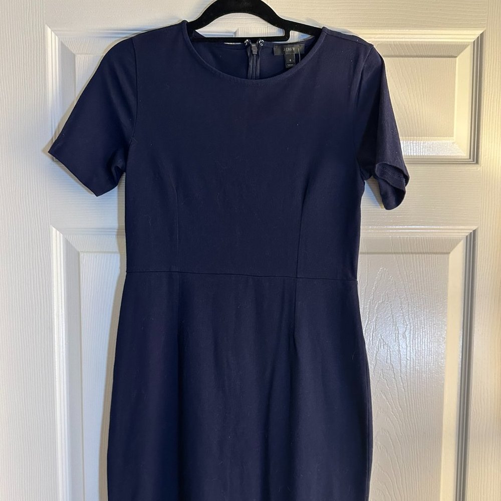 J.Crew Short-sleeve sheath dress Navy Wild Blackberry Sz 6 NWT